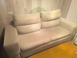 Sofá Cama Beige Tela