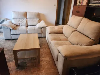 2 Sofás iguales Beige Tela/Ante