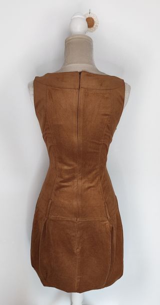 Vestido marrón entallado elegante Mottele