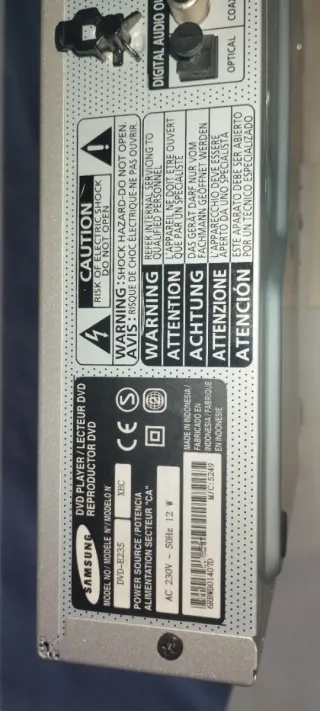 Reproductor DVD Samsung E235 VCD CD con mando