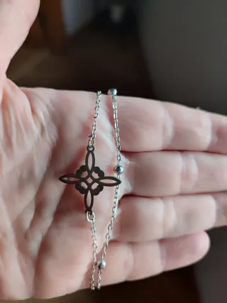 Pulsera Nudo Bruja Acero Plata