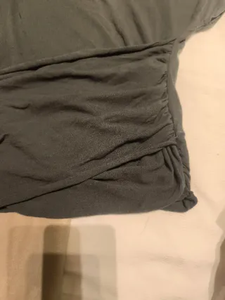 Top Zara drapeado gris