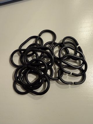 18 Ganchos Plástico Cortina Negros
