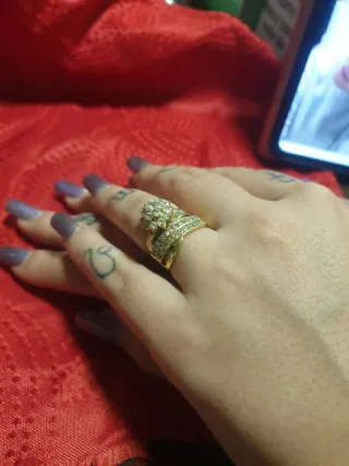 Anillo Oro 18k Compromiso Diamantes