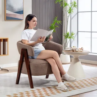 Butaca Borreguito Beige Madera