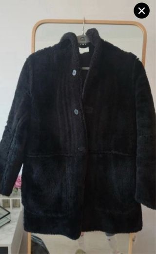 Abrigo reversible Zara piel negro