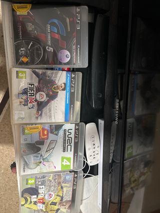 Consola PS3 Sony Negra + 4 Juegos + Mando