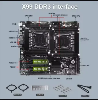 Placa Base X99 DDR3 Dual Server 2011-3