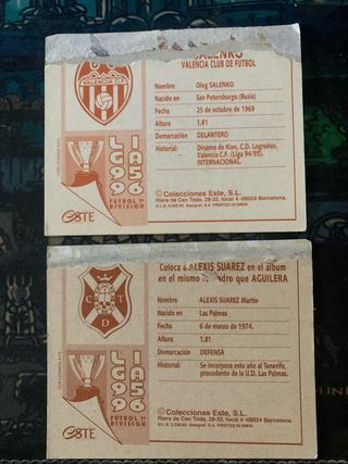 Lote Cromos  colocas Fútbol 95-96 Ventanilla