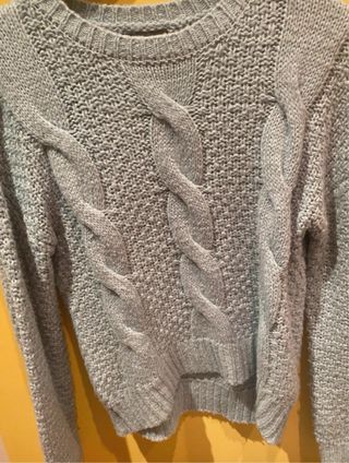 Jersey punto trenzado celeste