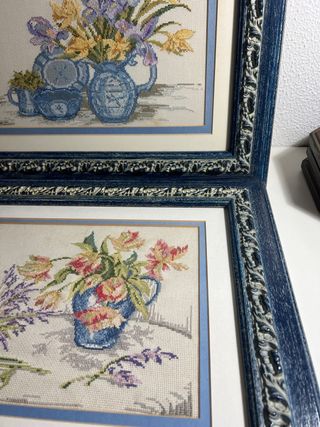 Lote Cuadros Punto de Cruz Flores