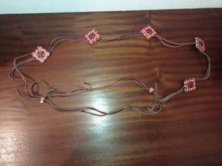 Cinturón mujer  tiras d piel con adornos cuadrados