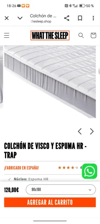 Colchón 90*190 nuevo en su embalaje original