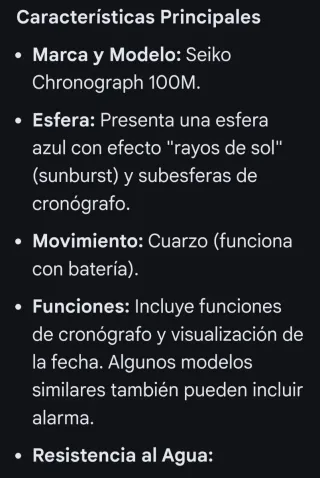Reloj Seiko Cronógrafo 100M Azul SNN117P1
