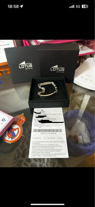 Pulsera Lotus Hombre Plata y Negro