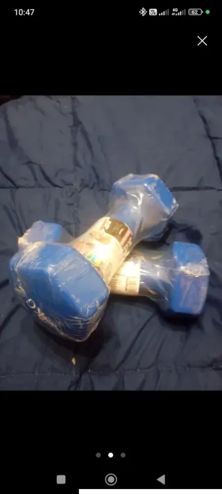 Par Mancuernas Vinilo Azul 3KG