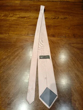 Corbata Cintra Seda 100% Rosa palo y Gris