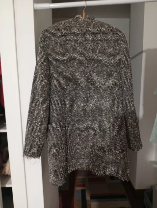 Chaqueta blazer tweed flecos