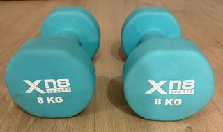 Pack Fitness: Mancuernas 8kg y 4kg + Accesorios