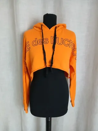 Felpa crop cappuccio arancione M