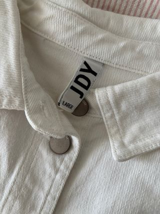 Sobrecamisa/casaco ganga branco oversized