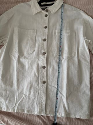 Sobrecamisa/casaco ganga branco oversized