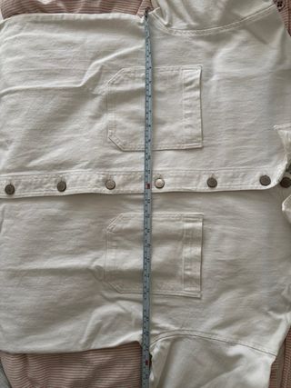 Sobrecamisa/casaco ganga branco oversized