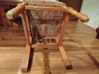 Sillas rústicas madera y rattan (4 unidades)