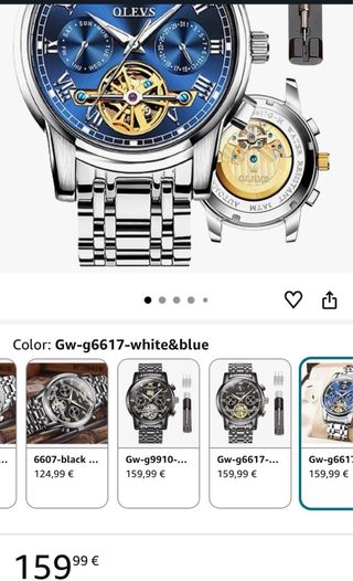 Reloj Olevs Automático Esfera Azul