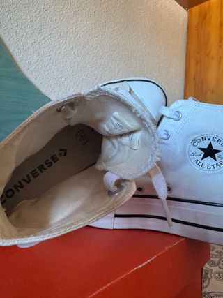 Converse plataforma blancas