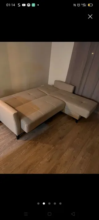 Sofá modular beige de tela