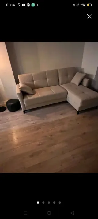 Sofá modular beige de tela