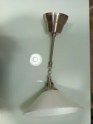 2 Lámparas Salón/Comedor Plata y Blanco