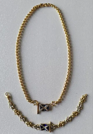 Collar y pulsera de oro 18k. Peso 33g apr