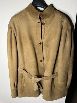 Cappotto scamosciato con cintura