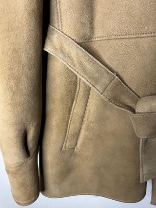 Cappotto scamosciato con cintura