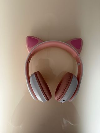 Auriculares Bluetooth Orejas de Gato Rosa