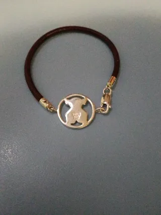 Pulsera Tous de cuero y Plata