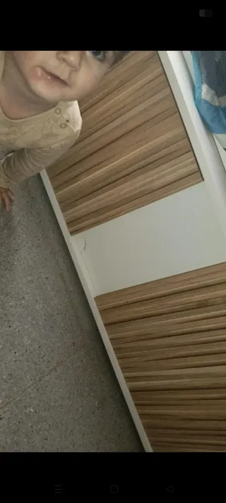 Mueble TV blanco y madera