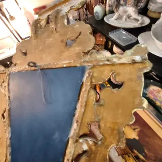 Espejo antiguo Cornucopia Madera Tallada dorado