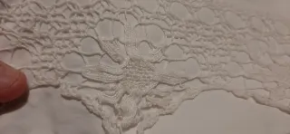 Federa vintage con pizzo bianco