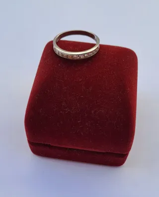 Anillo Oro Blanco 11 Circonitas. Talla 15