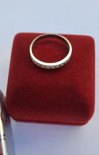 Anillo Oro Blanco 11 Circonitas. Talla 15