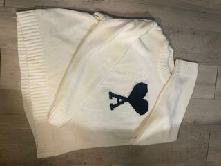 Jersey Ami Paris Blanco Corazón Negro