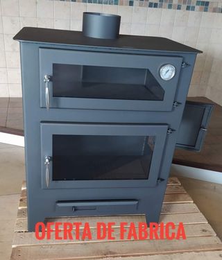 NUEVA Estufa de leña gris con horno T