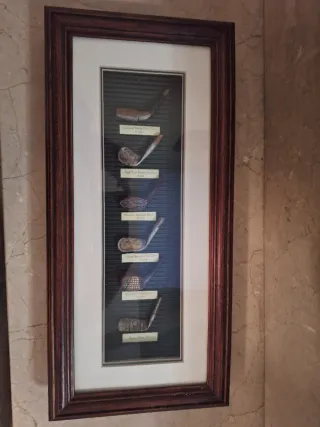 Cuadro decorativo palos de golf antiguos 43×20×4,5