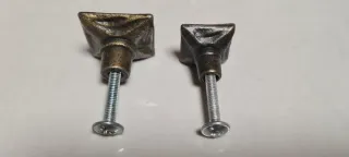 2 Pomos Cuadrados Bronce Diamante