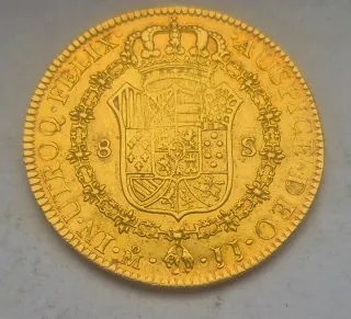 8 Escudos Oro Fernando VII México 1818 EBC