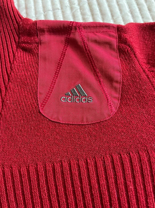 Jersey Adidas Rojo Media Cremallera