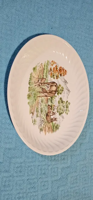 Set 03 bandejas de metal, porcelana y cristal